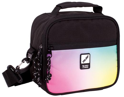 Milan Bolsa Isotérmica Porta Alimentos 3,5 L Serie Sunset Negro con 3 Recipientes