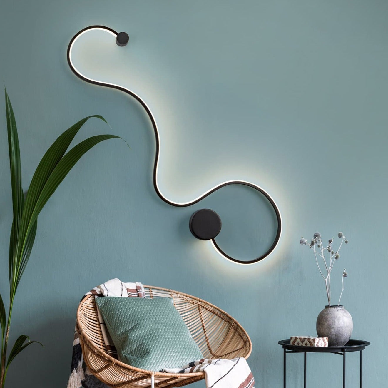 Schuller Grafos Aplique de pared grande negro 227018