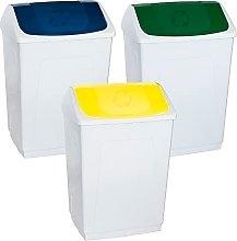 Denox Papelera Tapa Basculante 55 Litros Azul