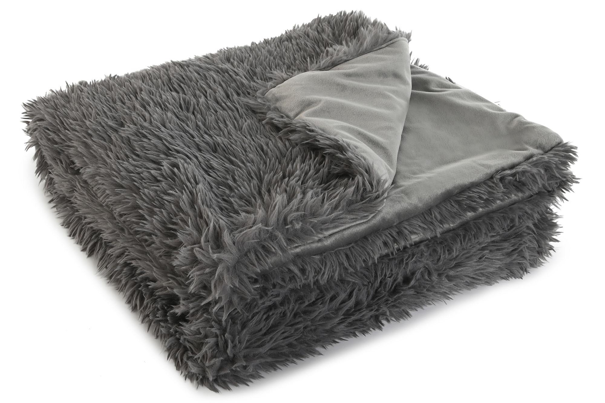 DKD Home Decor Manta para Sofá de Poliéster 800 gsm Gris 170x130 cm Estilo Urban