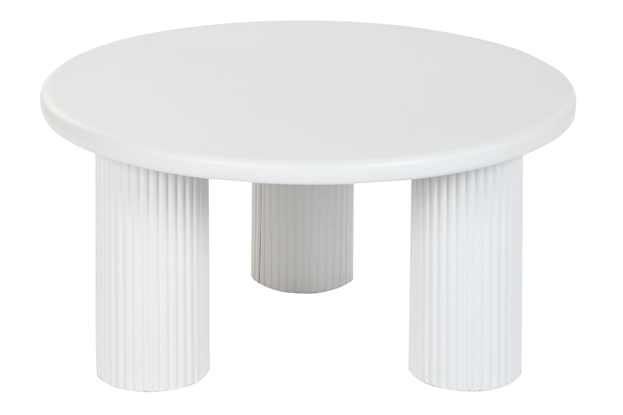 DKD Home Decor Mesita Auxiliar Moderna Blanca Metal 75 x 40 x 75 cm