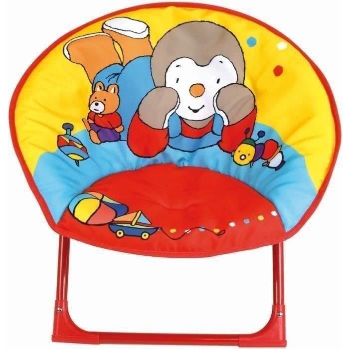 Fun House Sillón infantil T'CHOUPI Plegable, Asiento de luna para niños (+24 meses), H.47x L.54x D.45 cm, Poliéster