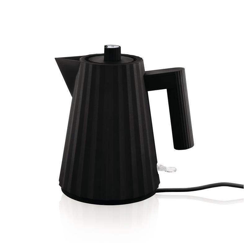 Alessi MDL06/1 B Hervidor Eléctrico Plissé Pequeño 1 Litro Negro - Diseñado por Michele De Lucchi