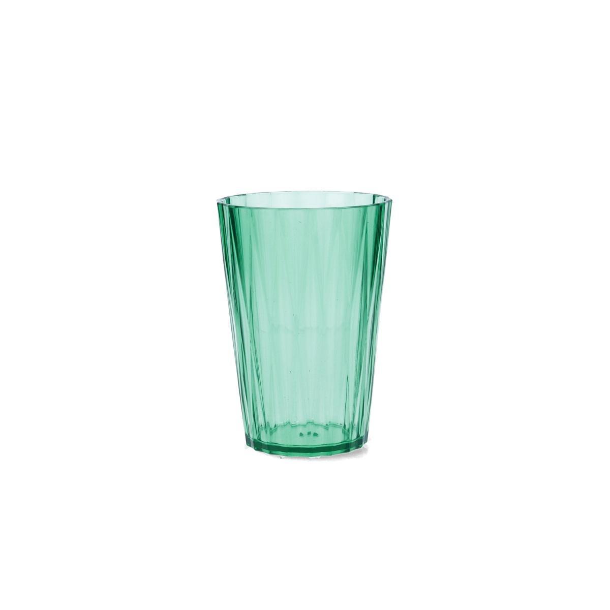 Quid Vaso de Poliestireno Modelo Iris de 40 cL, Color Verde, Paquete de 24 Unidades