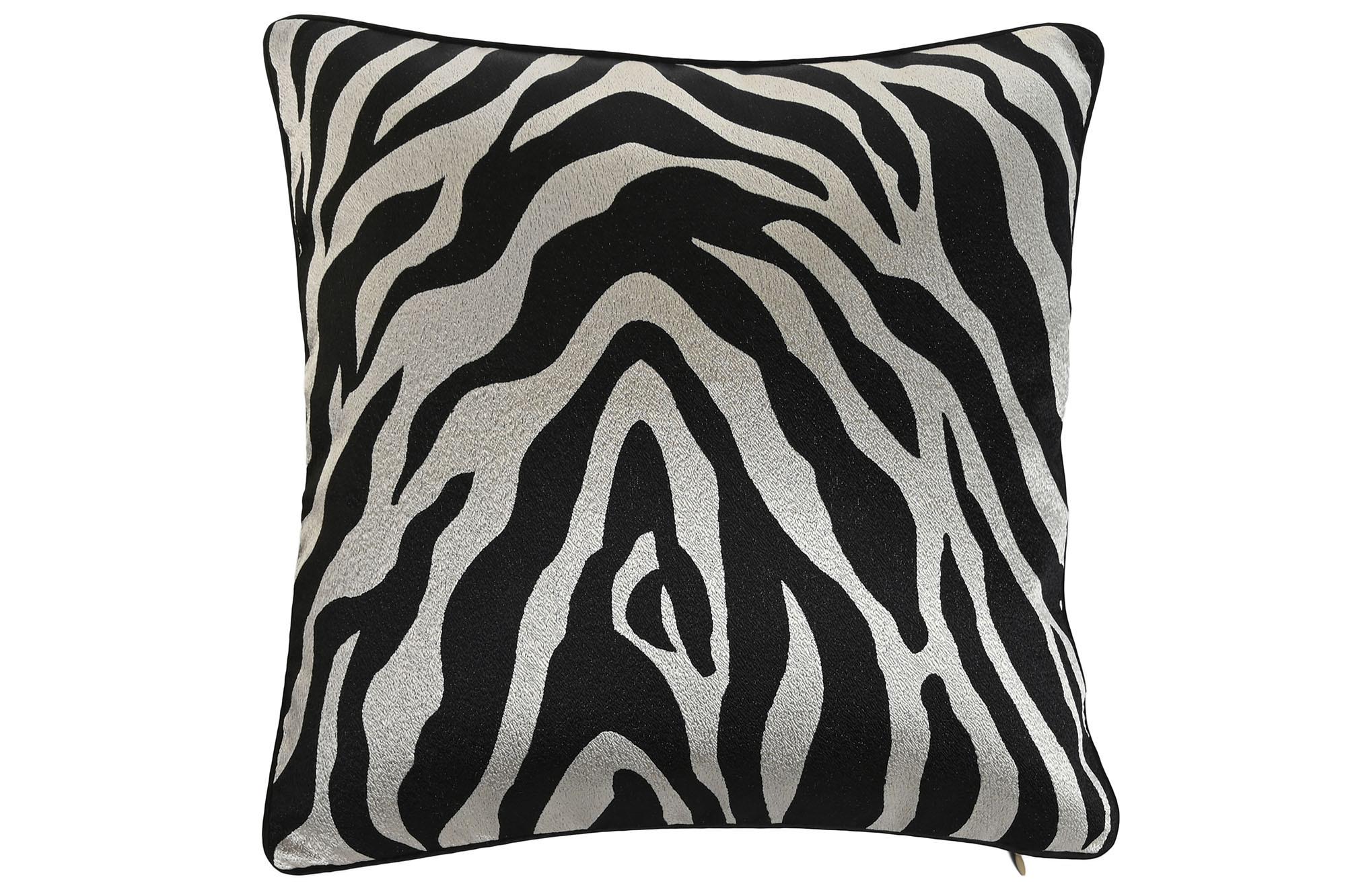 DKD Home Decor Cojín Decorativo Glam Jacquard Poliéster 420 gr Dorado Negro 45x45x15 cm con Cremallera - Colección Gold23