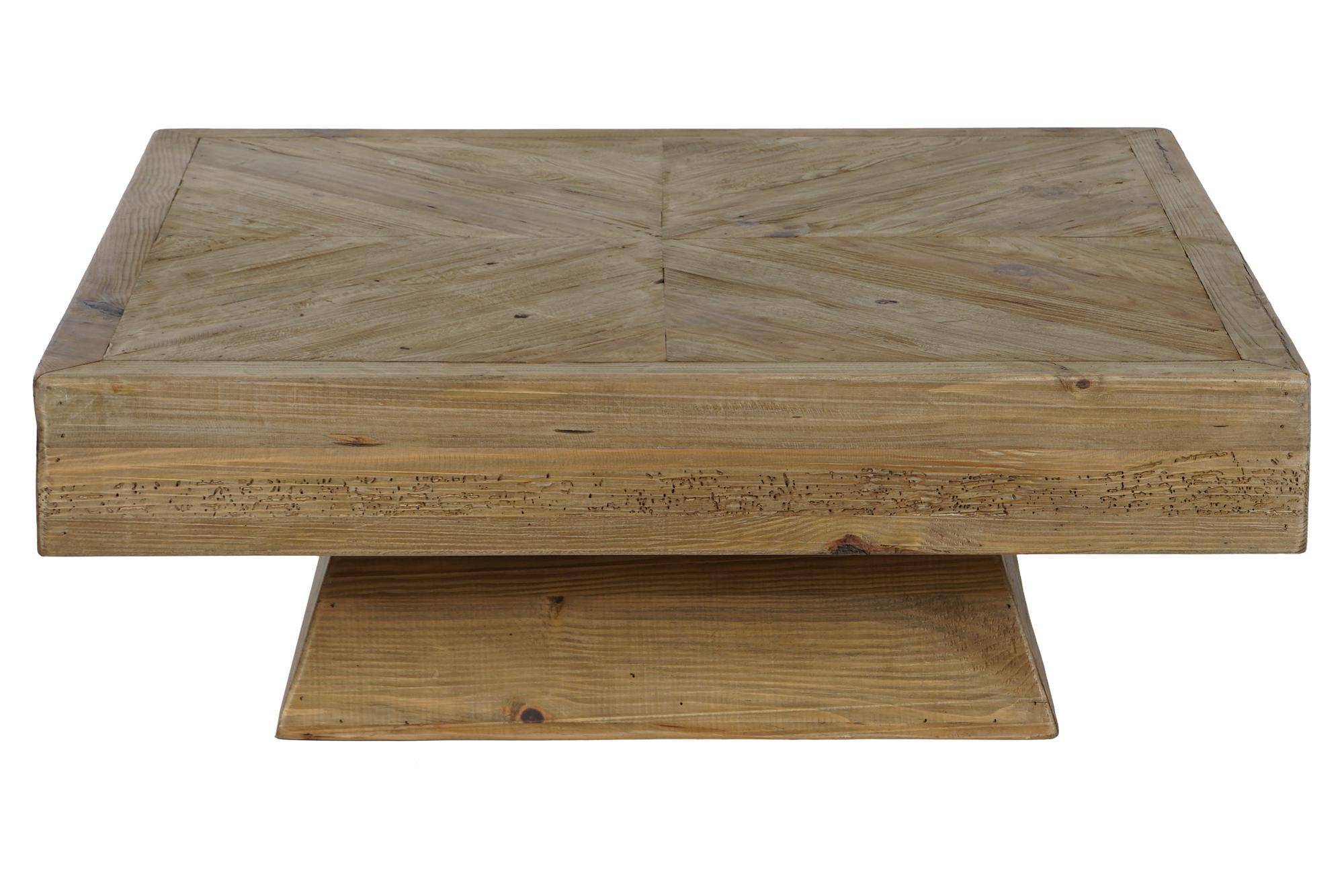 Mesa de Centro Home ESPRIT Marrón Madera de pino 100 x 100 x 36 cm