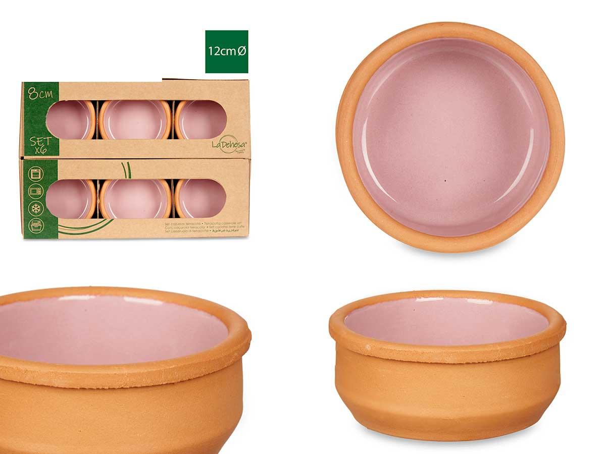 La Dehesa - Set de 6 Cazuelas de Barro Rosa, 8 cm (10 Unidades)