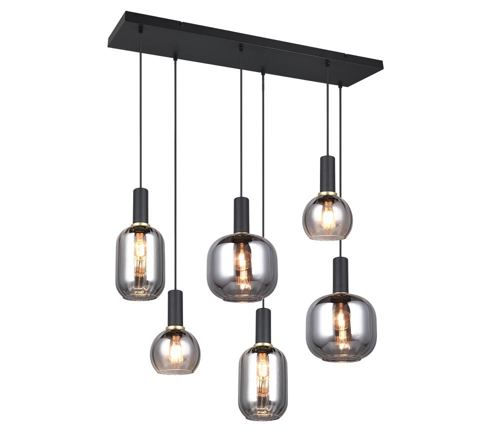 Trio DIVA Lámpara de techo colgante 6 luces negro 319800632