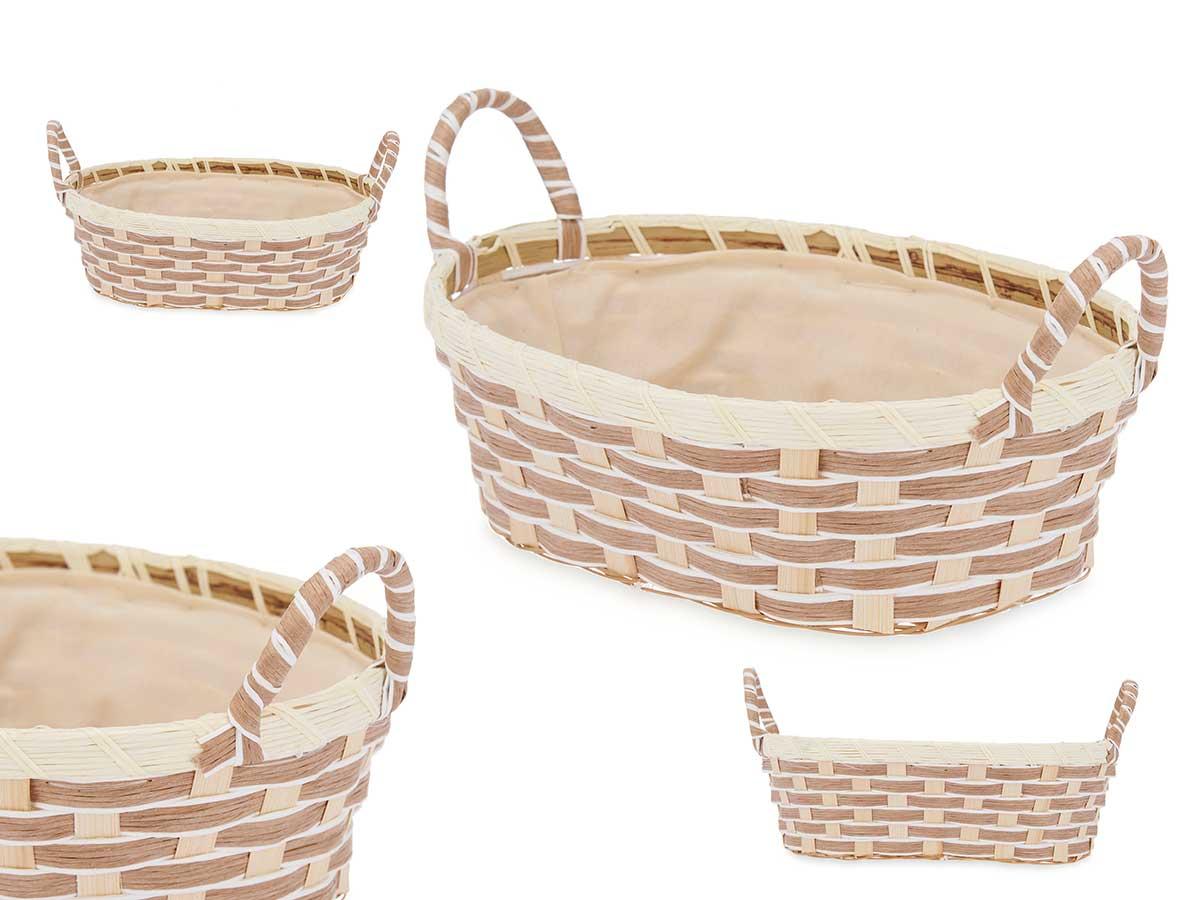 Kinvara Cesta Ovalada con Asas Trenzadas, Jacinto de Agua, 27x12x21 cm (24 Unidades)