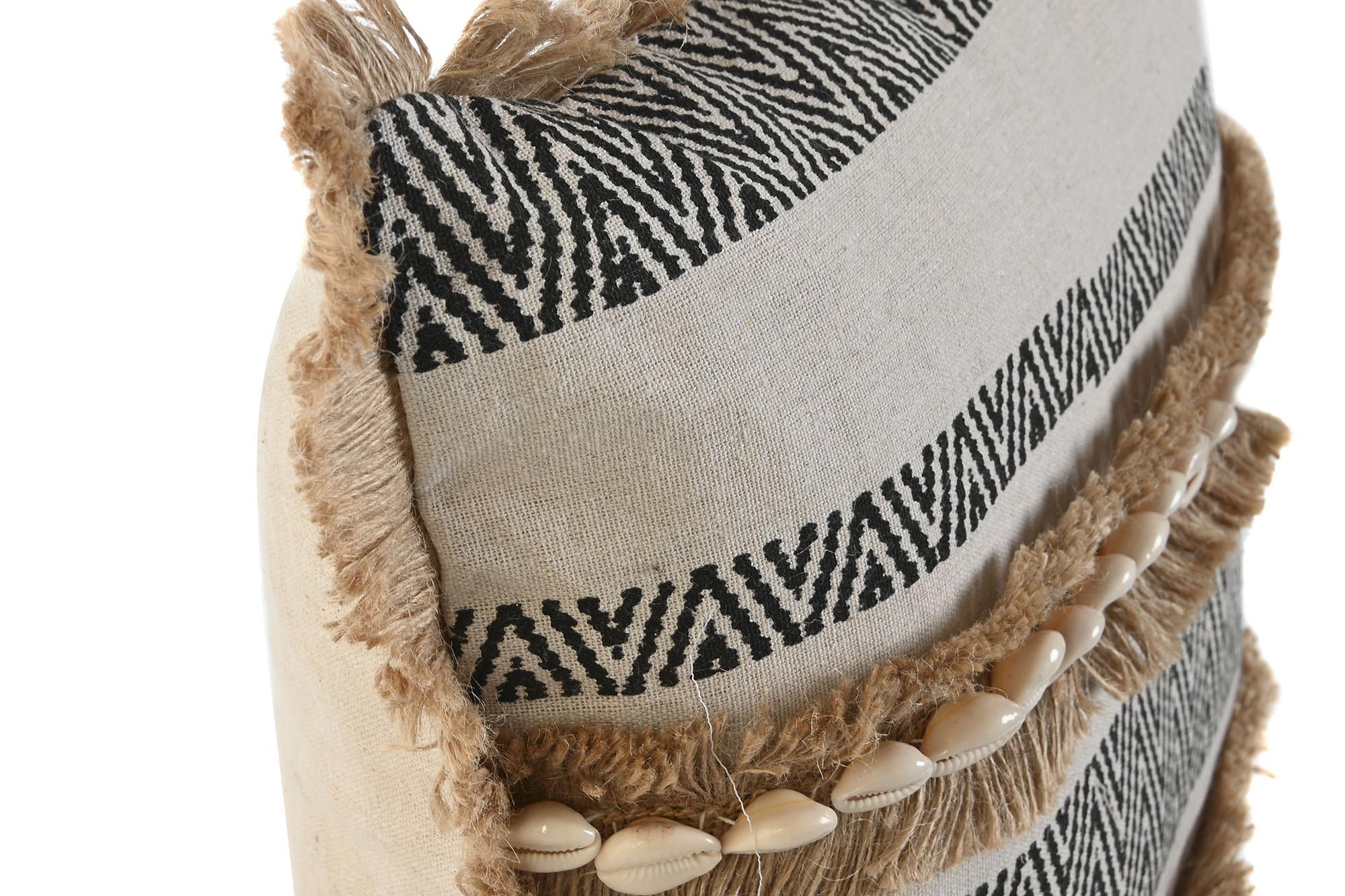 DKD Home Decor Cojín Boho de Poliéster Colección Ivory26 Multicolor 45x45 cm, Grosor 8 cm, con Cremallera (Pack 2 Unidades)