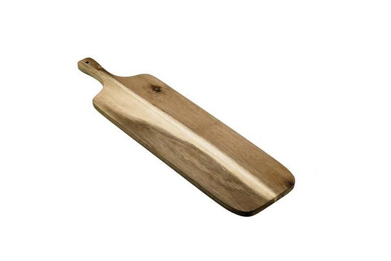 Leone Tabla de Servir Rectangular de Madera de Acacia 75x20x1,6 cm para Presentación de Alimentos
