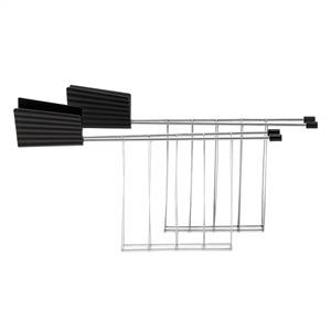 Alessi MDL08RACKB Plissé Set 2 Pinzas para Tostador Negras - Diseñado por Michele De Lucchi