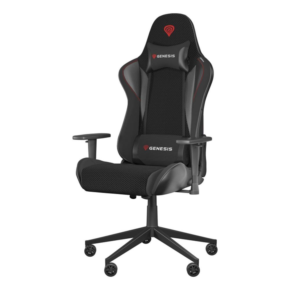 GENESIS Nitro 440 G2 Butaca Gaming Ergonómica con Tejido SensiMesh Transpirable, Acolchado Negro/Gris, Reposabrazos 1D, Soporta 120 kg