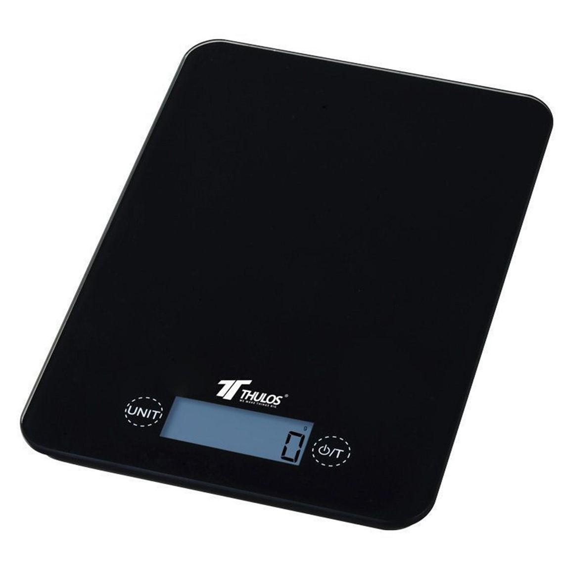 Thulos Báscula Cocina Digital TH-DS107, 5Kg, Alta Precisión, Pantalla LCD, Función TARA, Negro