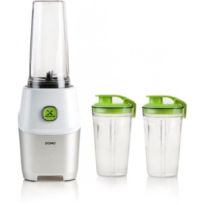DOMO DO700BL Extractor de Nutrientes X Power 900W con Función Licuadora y 2 Botellas (300ml/600ml) - Blanco