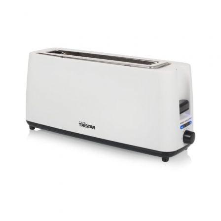 Tristar BR-1056 Tostadora Ranura Larga 900W 2 Rebanadas, 7 Ajustes Tostado, Descongelar, Recalentar, Bandeja Migas, Blanca