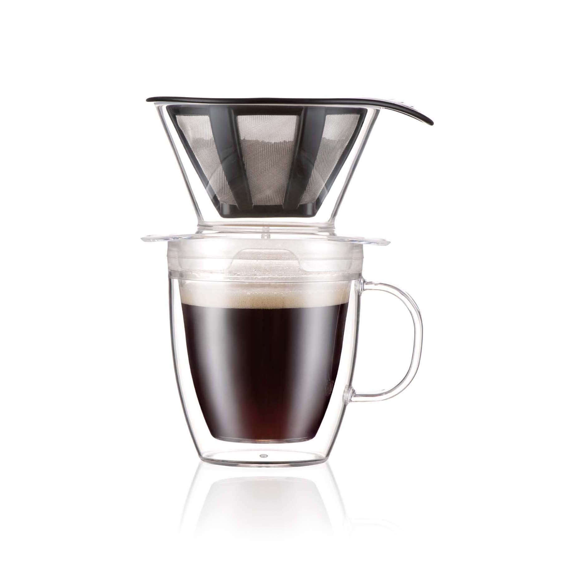 Taza doble pared con filtro Pour Over 35 cl Transparent