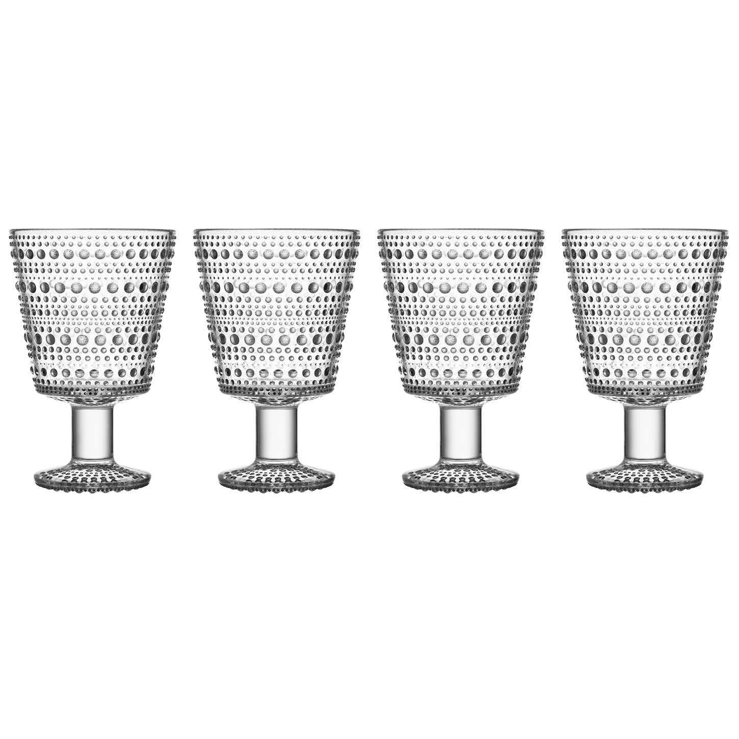 4 Vasos con pie Kastehelmi 26 cl Transparente