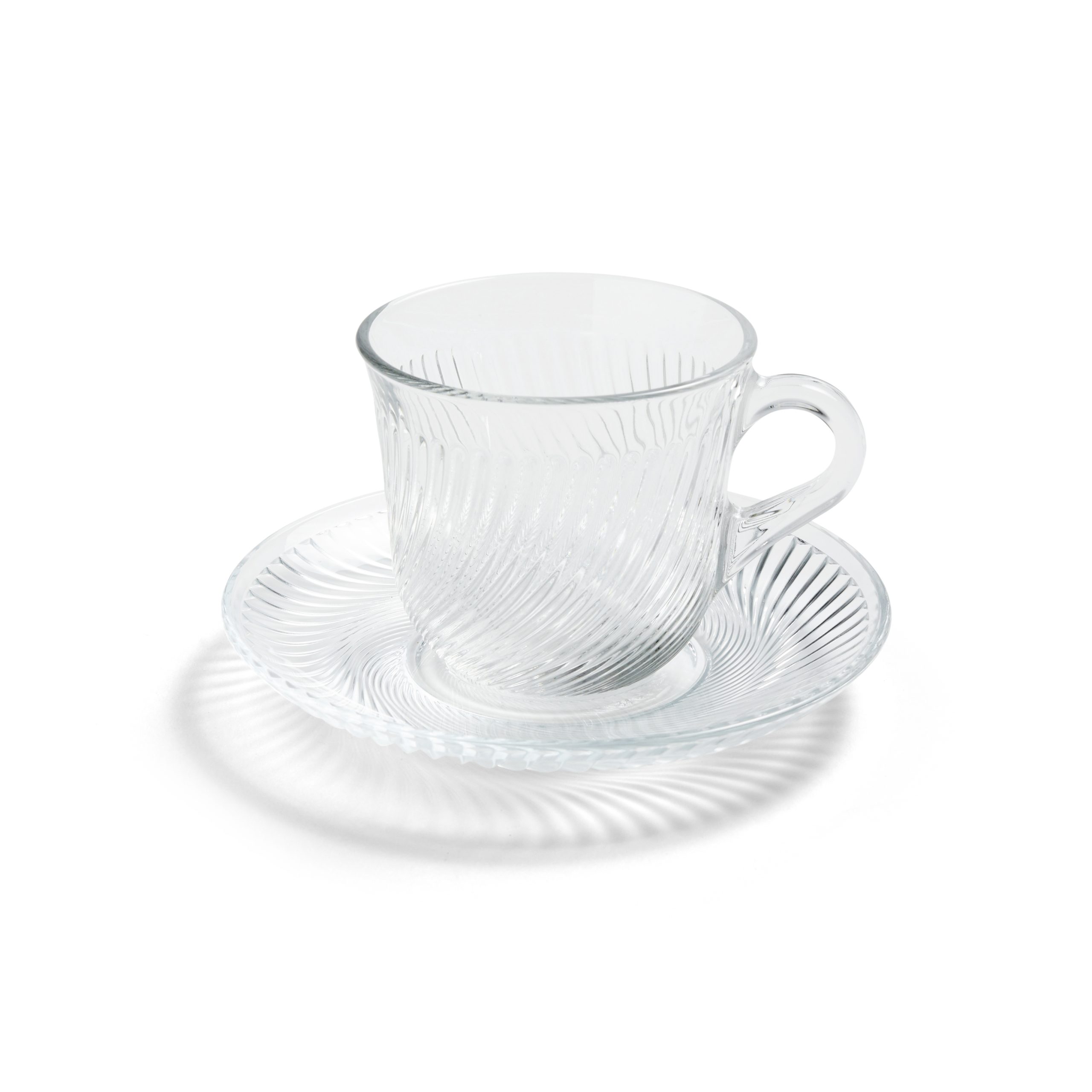 Taza y platillo Pirouette 15 cl transparente