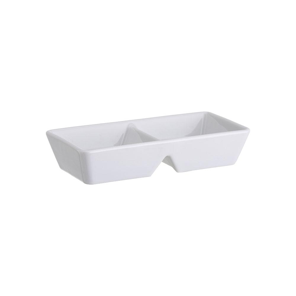 Avet Fuente de Porcelana Rectangular con Compartimentos, 12x6 cm, Set de 6 Unidades, Colección Speciality