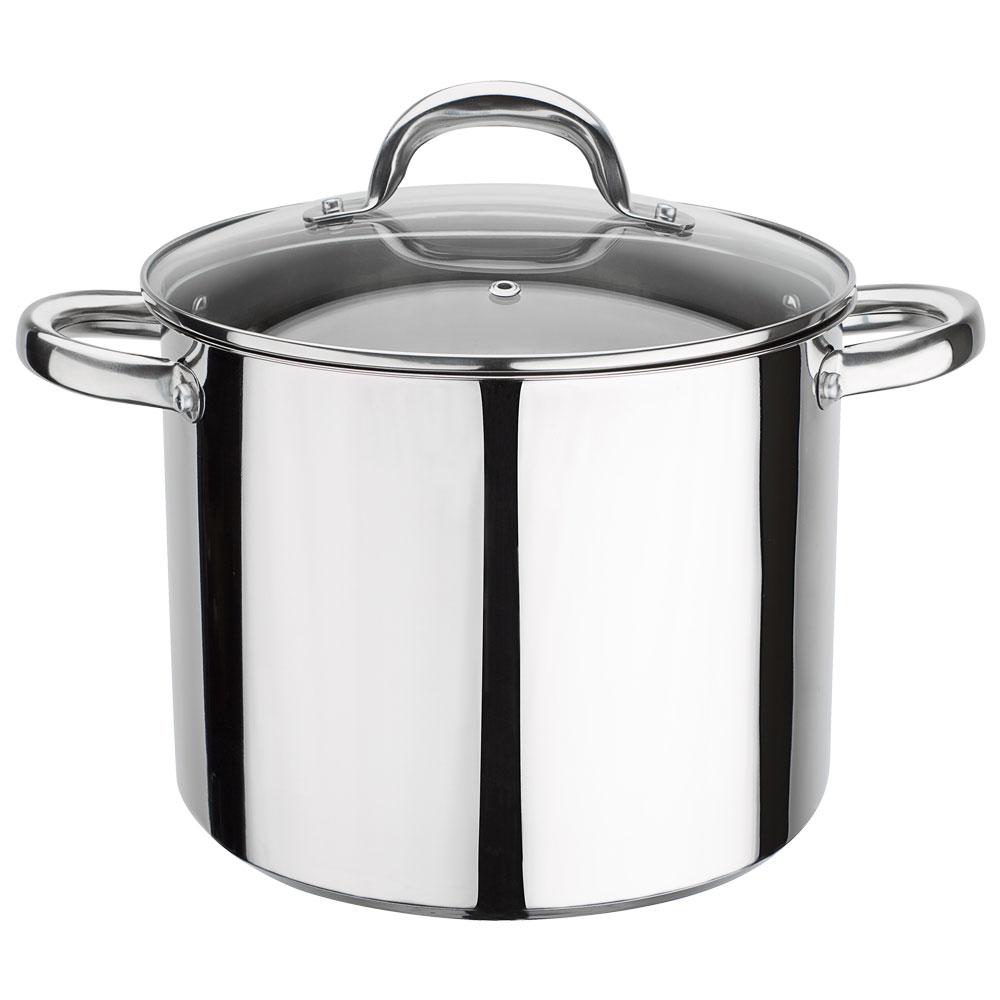GSW Olla de Acero Inoxidable Montreal 10 L 24 cm, Set de 4 Piezas para Inducción y Todo Tipo de Cocinas, Apta Lavavajillas