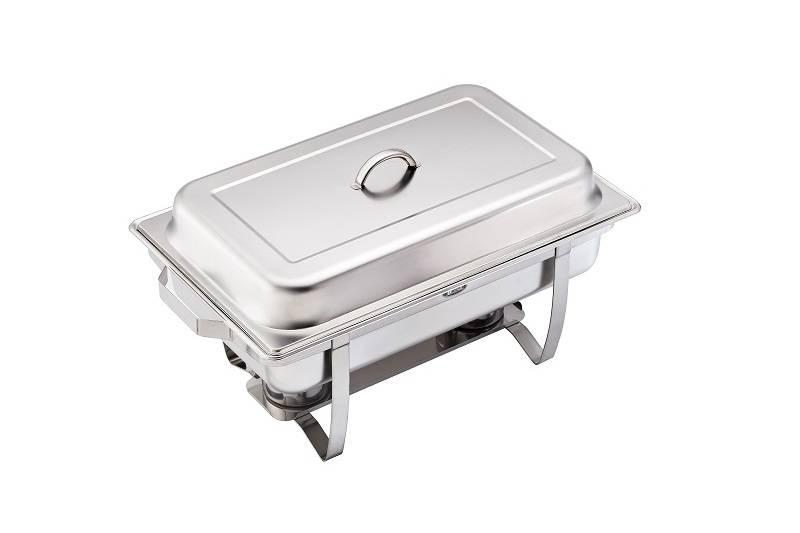 Leone Gn1/1 Chafing Dish con Soporte, Recipiente Extraíble, Apto Lavavajillas, Horno y Congelador - 58,5x35x32 cm