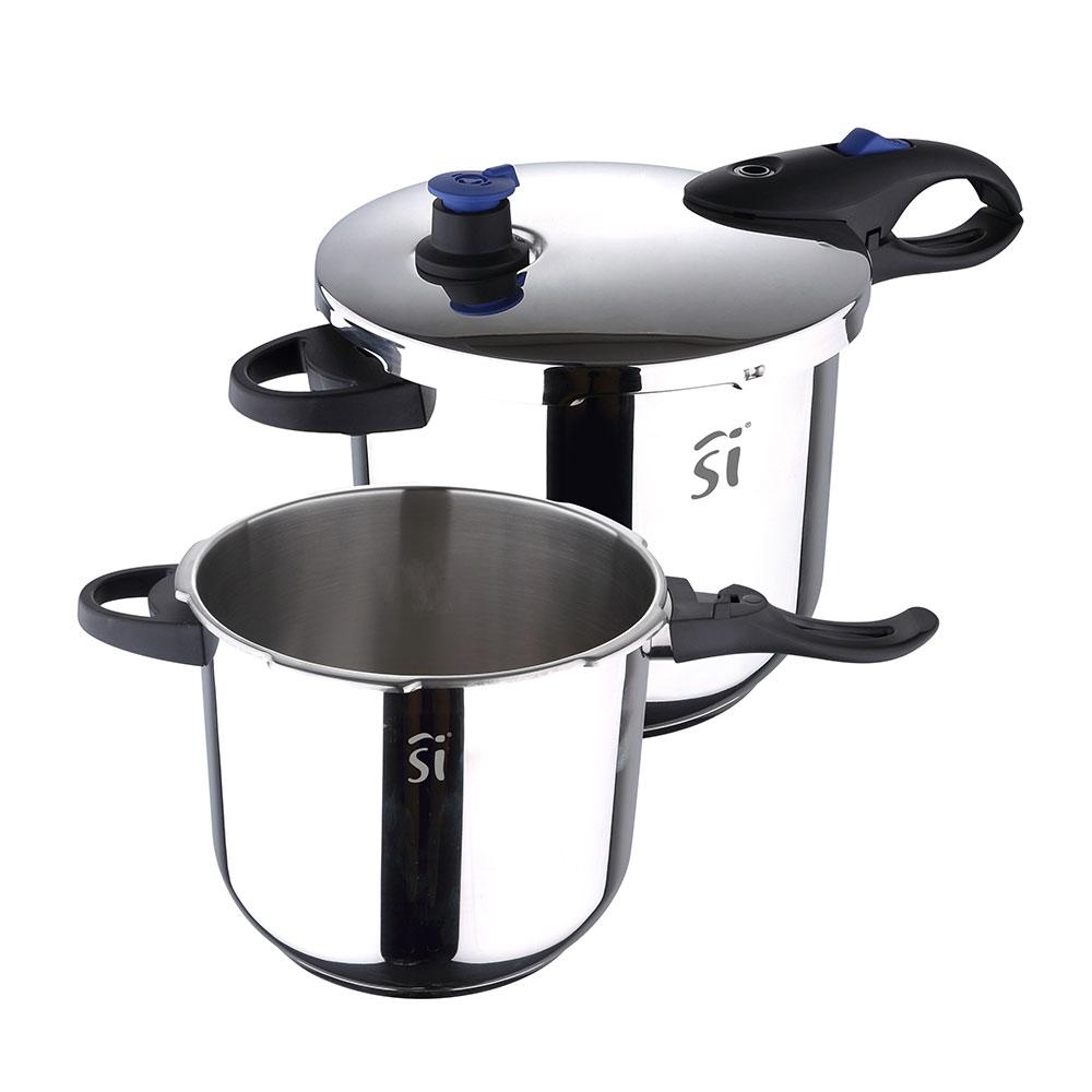 San Ignacio Olla a Presión Duero SG-1530, Acero Inoxidable, Set 3 Piezas (4L, 5.5L, Ø22cm)