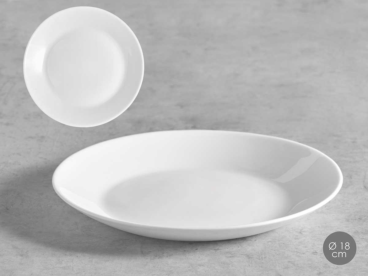 Vivalto Plato Postre Liso Opal Blanco 18 cm (24 Unidades)
