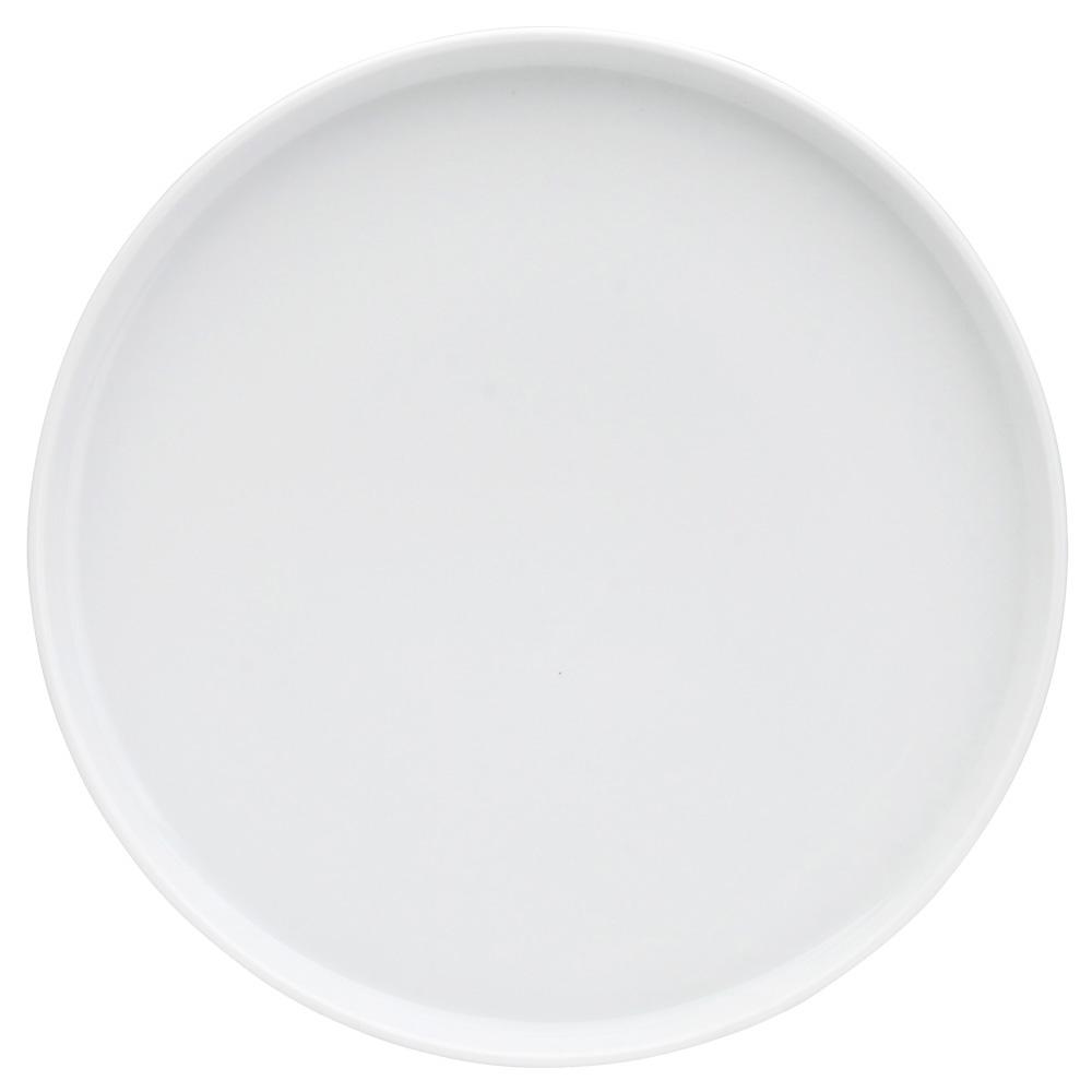Avet Plato Llano Redondo con Ala Vertical, Colección Elipse White, 25 cm Diámetro x 2.5 cm Altura (Pack de 4 Unidades)