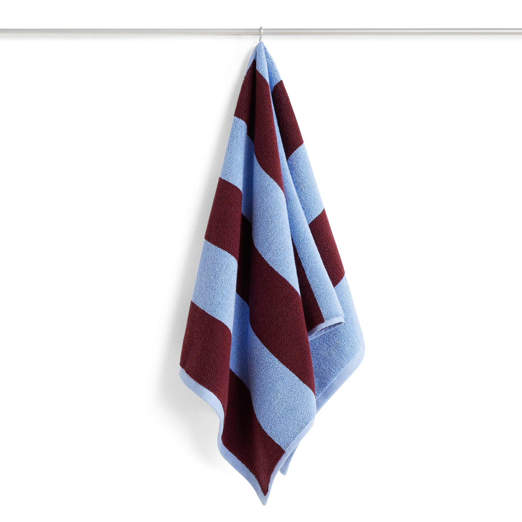 Toalla Frotté Stripe 50x100 cm Bordeaux-Sky blue
