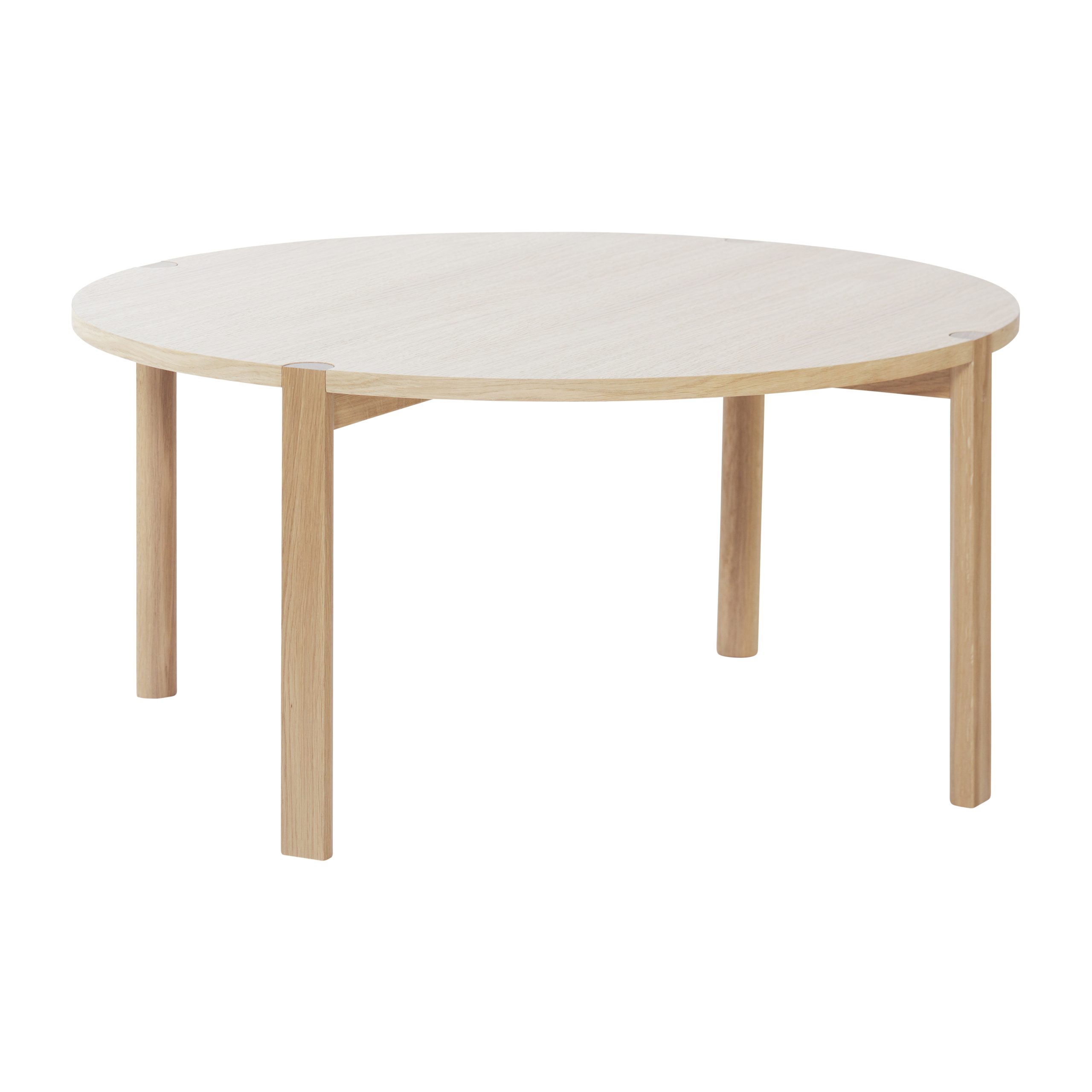 Mesa de centro Anton Ø90 cm Roble pigmentado blanco