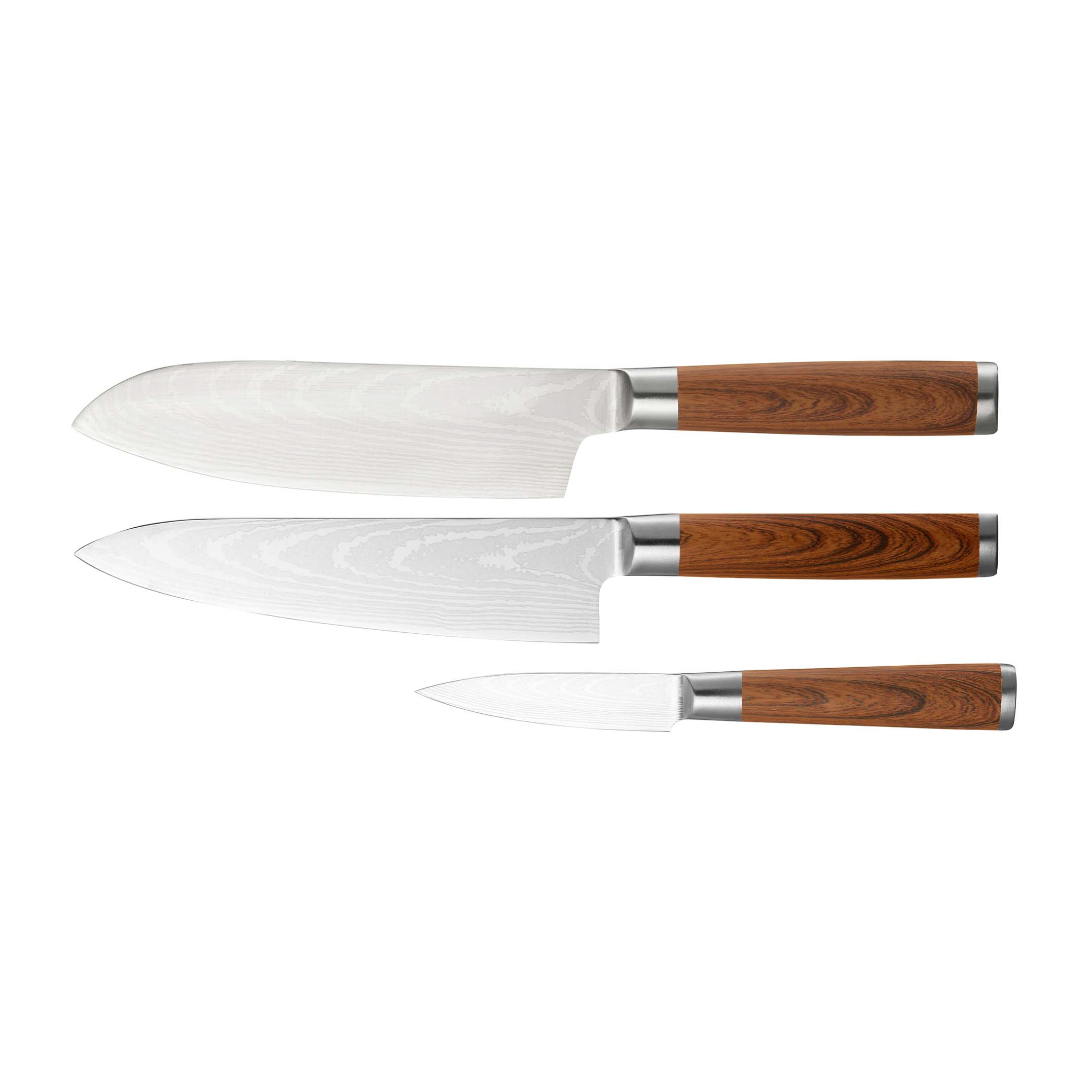 Set de 3 cuchillos de cocina Yari acero inoxidable