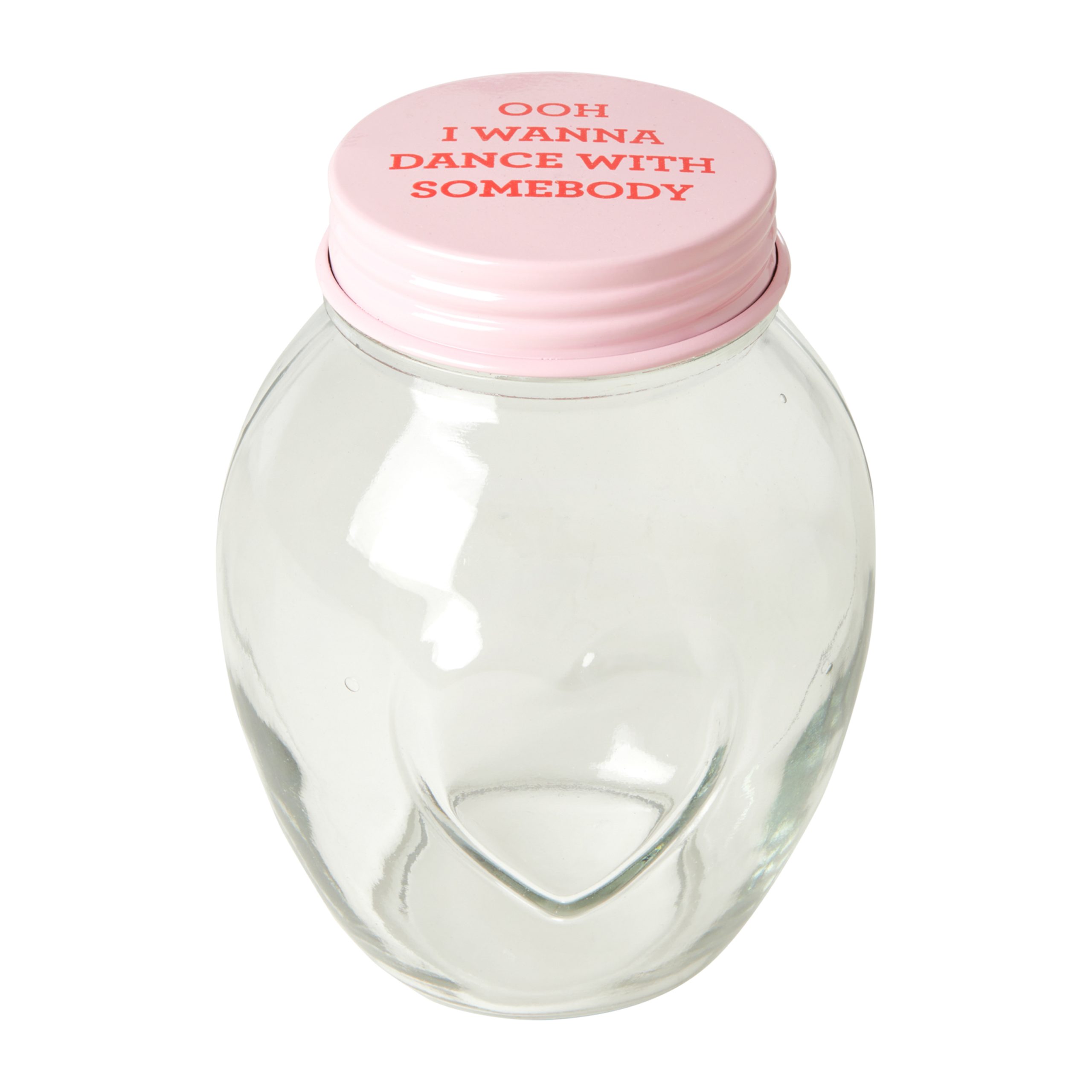 Bote de cristal con tapa Rice large 1,8 L Pink