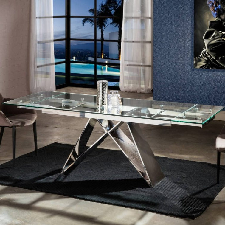 Schuller Mika Mesa de comedor extensible acero 713016