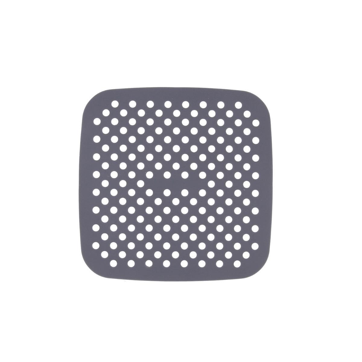 Quid Almohadilla Cuadrada para Freidora de Aire Naturalia 18,7 cm, Gris, Plástico, 12 Unidades, Apto Lavavajillas