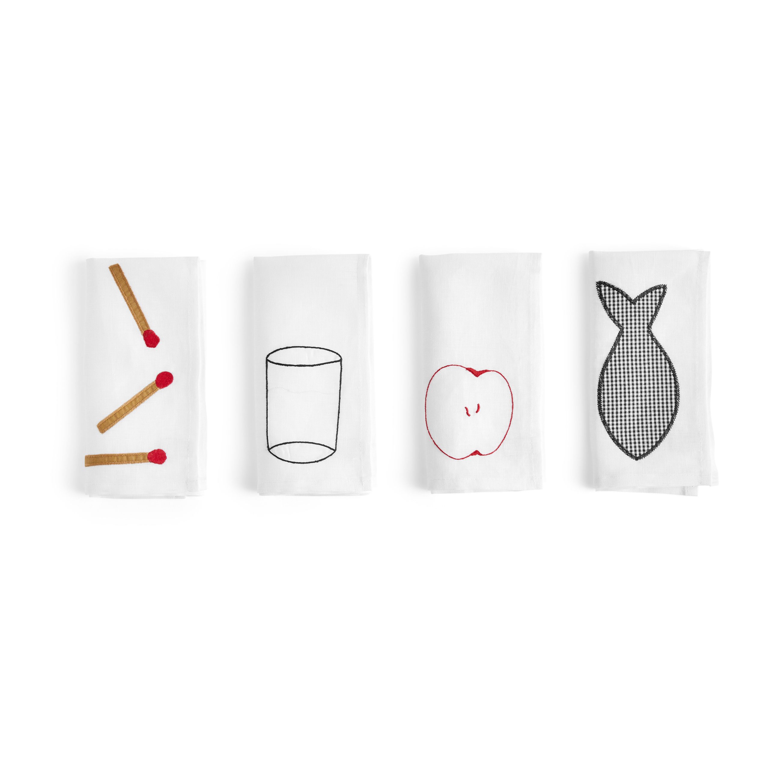 4 Servilletas de lino Sobremesa45x45 cm White