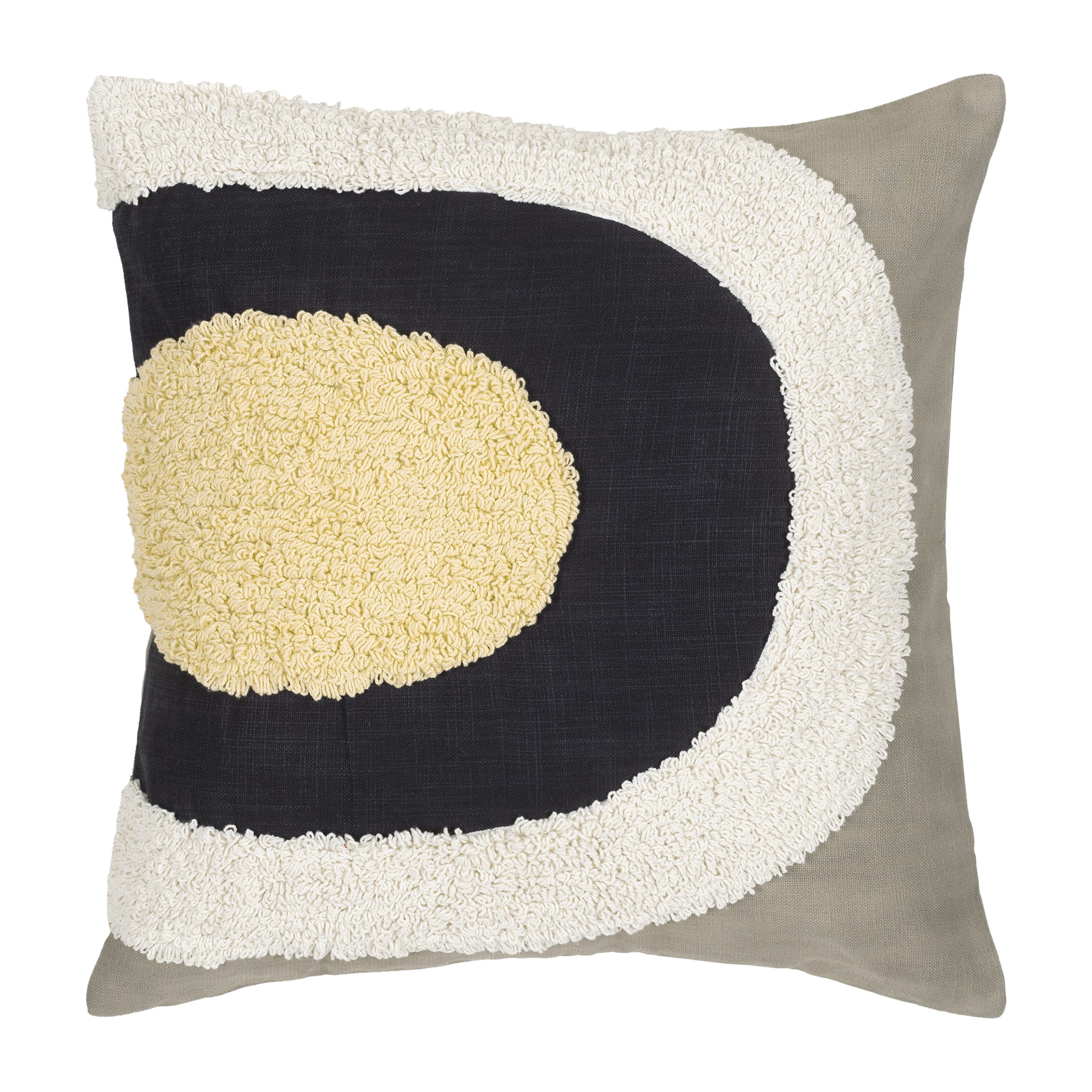 Funda de cojín Melooni 50x50 cm gris-blanco-amarillo