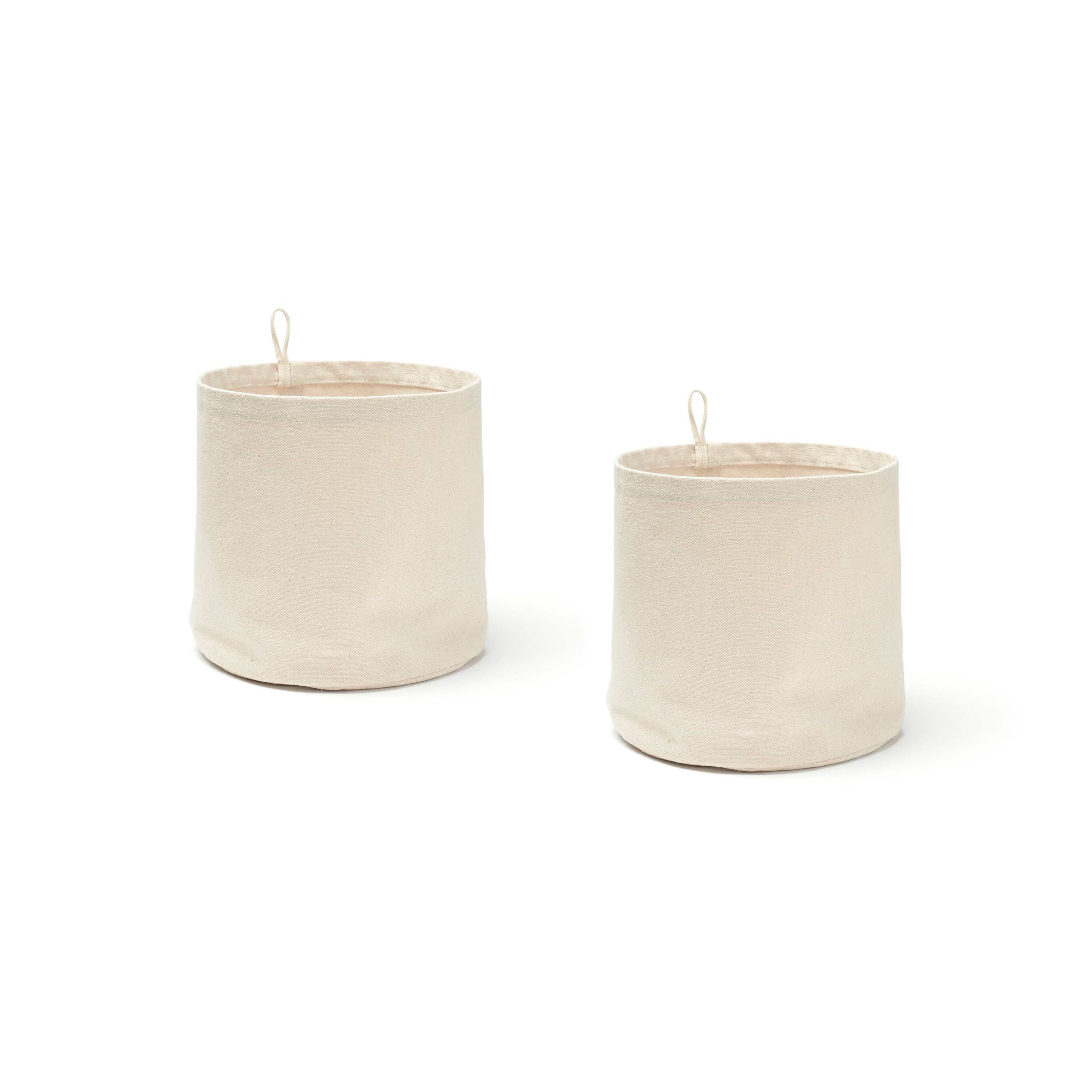 2 Cestas de almacenaje de tela Kid's Base Crudo claro