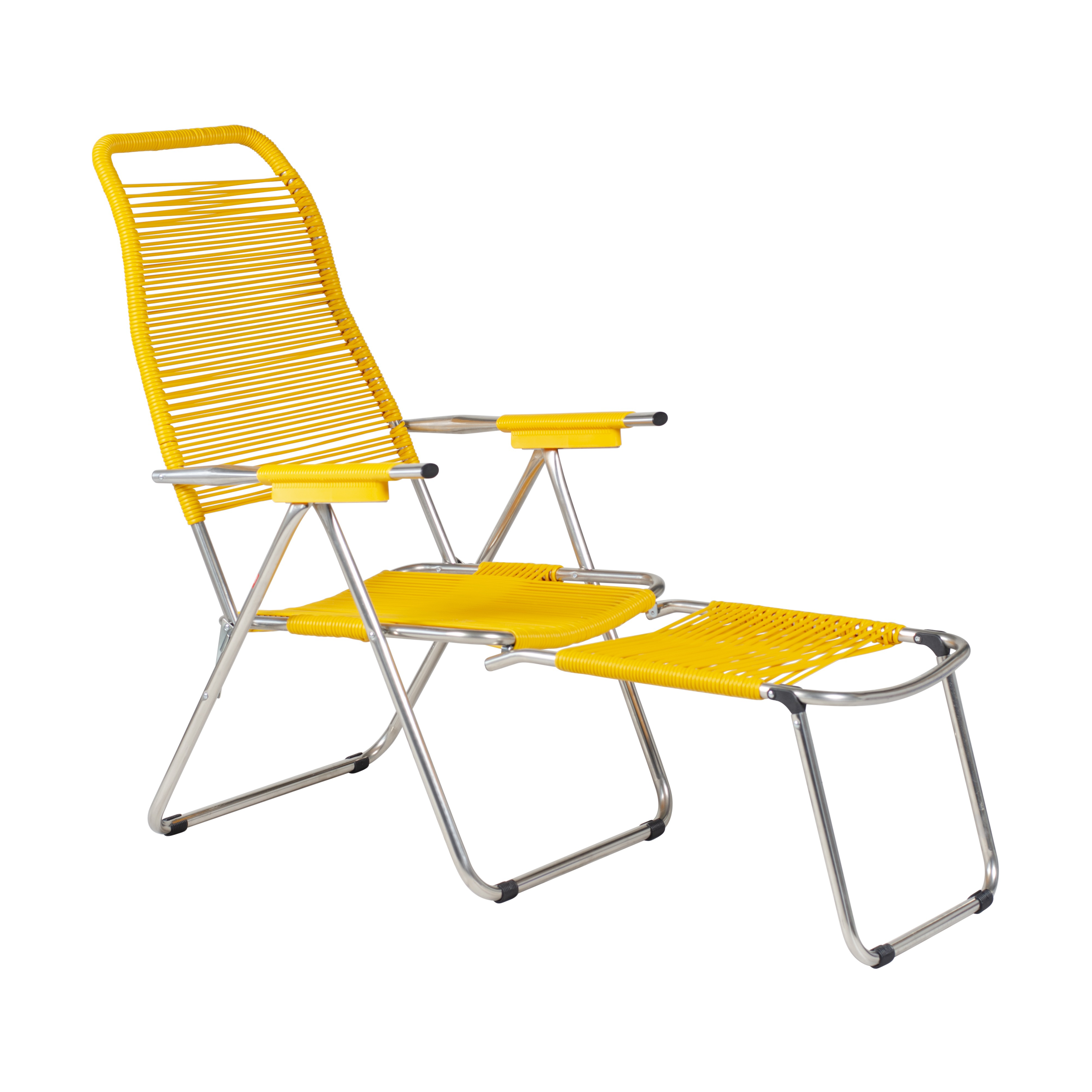 Silla para tomar el sol con reposapiés Spaghetti Amarillo