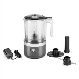 Kitchenaid 5KFCB519 EDG Picadora de Alimentos Inalámbrica, 1.18L, 2 Velocidades, Acero Inoxidable, Gris Marengo