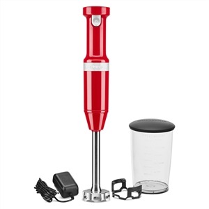 Kitchenaid 5KHBBV53 EER Batidora de Varilla Inalámbrica Roja con Vaso Mezclador 700 ml sin Bisfenol A