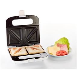 Ariete Sandwichera Antiadherente, Tuesta y Sella 2 Sándwiches, Almacenamiento Compacto