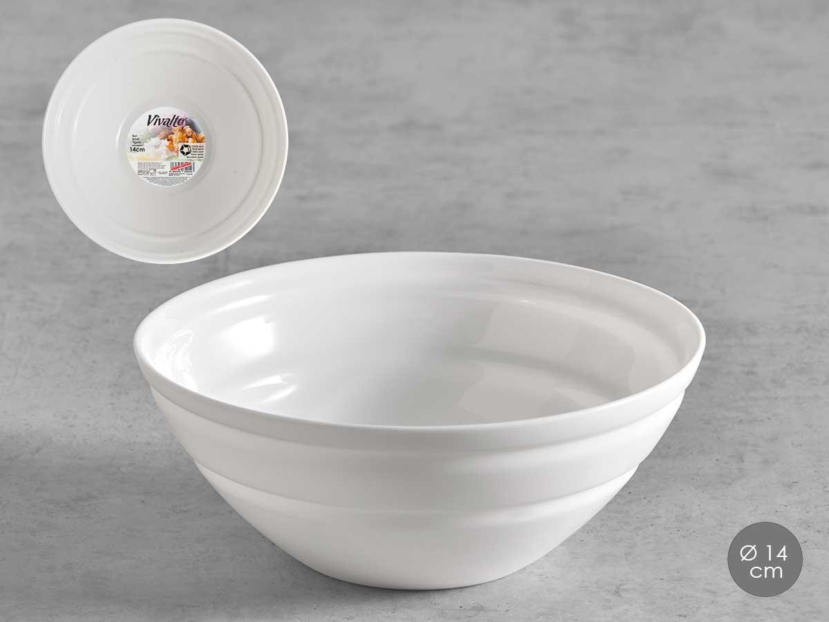 Vivalto Bol Ondas Opal Blanco 14 cm - Apto para lavavajillas y microondas (24 Unidades)