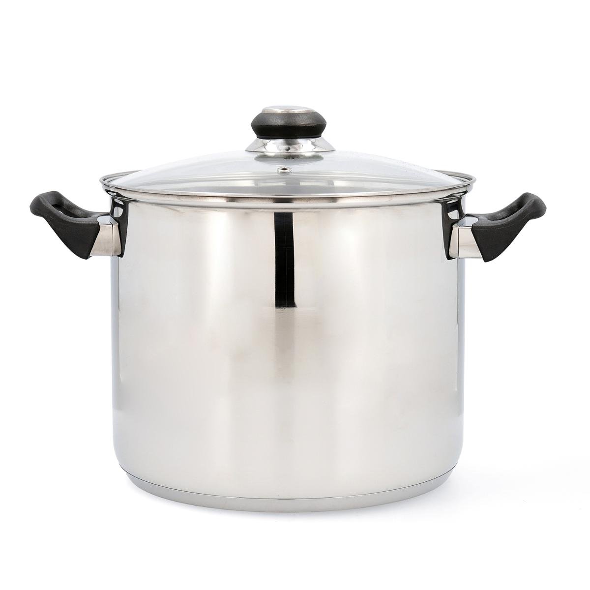 Quid Olla Acero Inoxidable Habitat 24x19 cm con Asas Baquelita, Apta Inducción, Vitro, Gas y Eléctrico