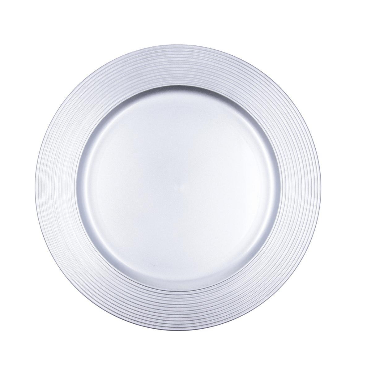 Quid Bajoplato Habitat de Polipropileno Plata 33 cm (Pack 12 Unidades) No Apto Para Uso Alimentario