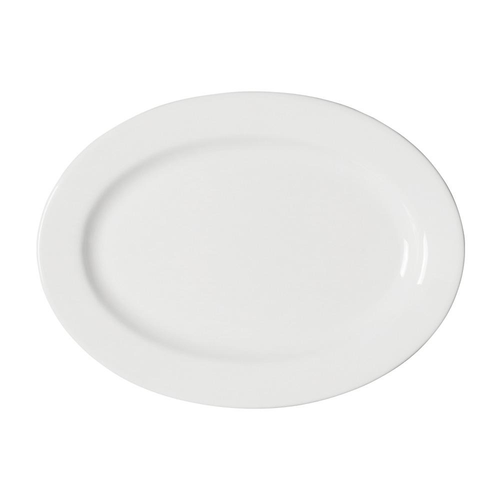 Avet Fuente Oval Plain White 24,5 cm - Juego de 6 Unidades - Vajilla Profesional para Hostelería, Apta Microondas y Lavavajillas