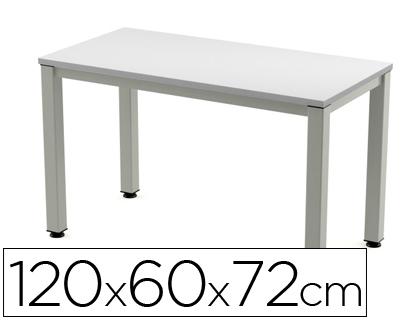 Rocada 200ad02 Mesa de Oficina Executive 120x60 cm, Melamina Aluminio/Gris, Patas Acero Regulables