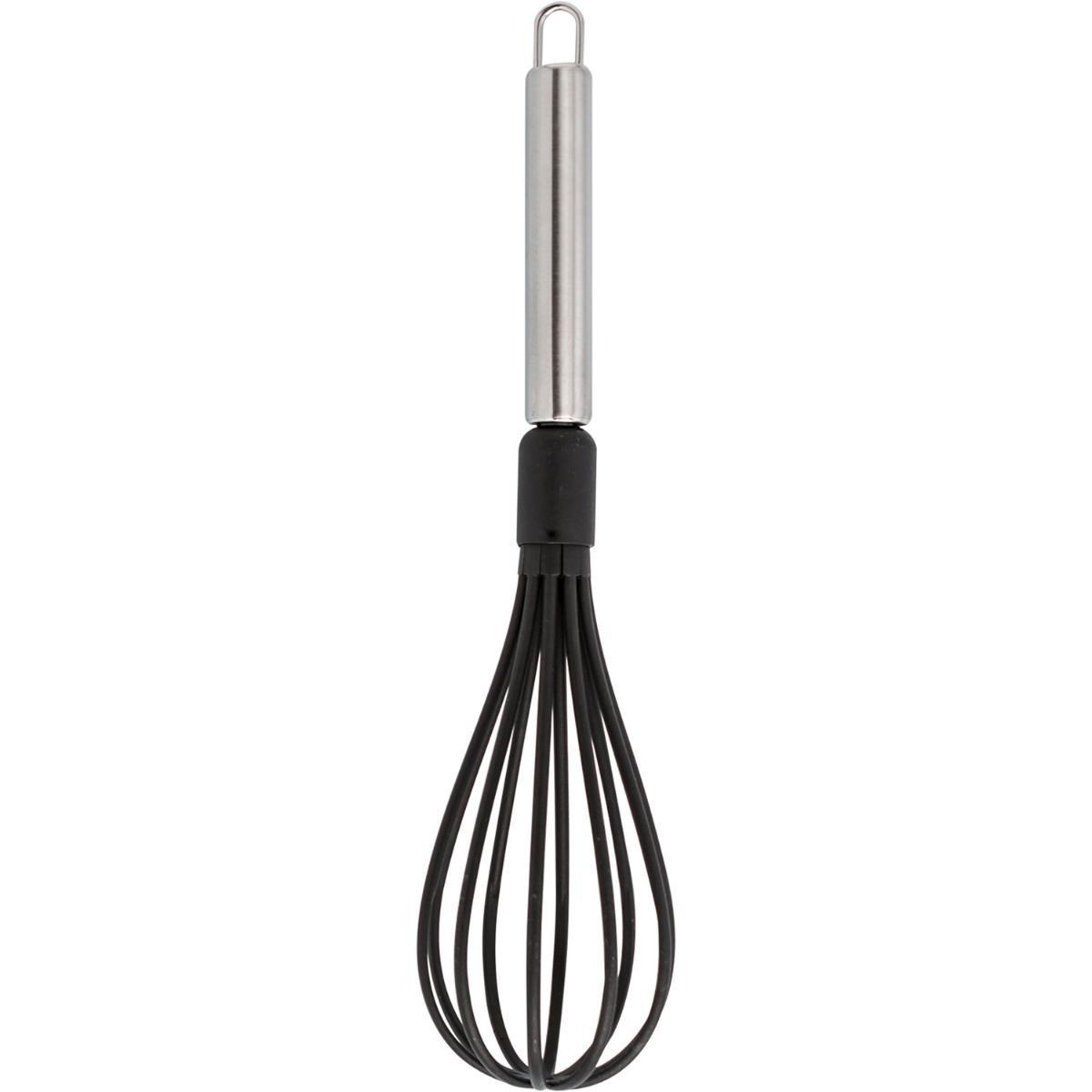 Quid Batidor de Cocina Habitat Acero Inoxidable Negro Mate 36x7x7 cm Apto Lavavajillas Pack 12 Unidades