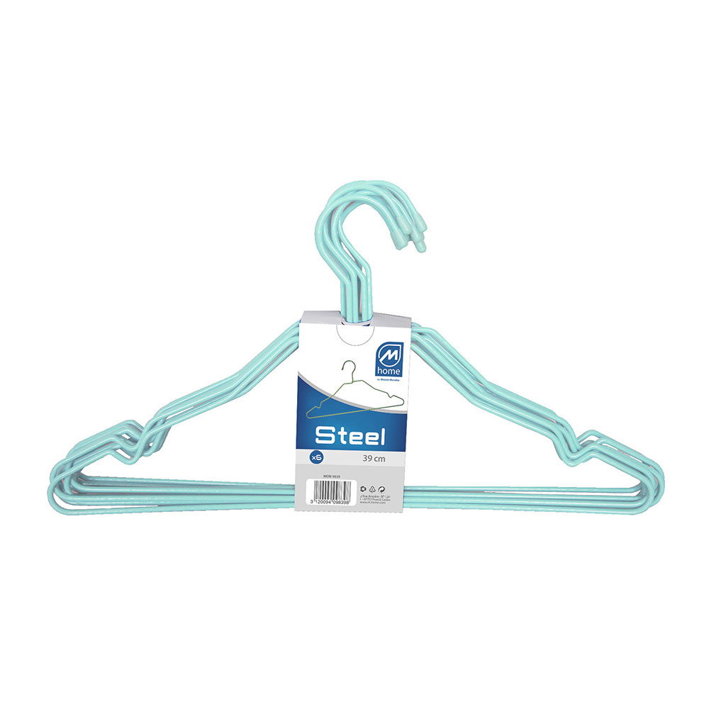 Mondex Perchas de Alambre, Colores Surtidos Azul-Marrón, 39 cm, Lote de 10