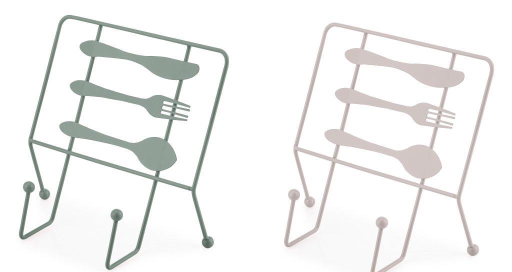 DKD Home Decor Atril de Cocina Vintage de Metal Verde Menta y Beige, Acabado Mate, 13x22x23 cm - Pack de 4 Unidades